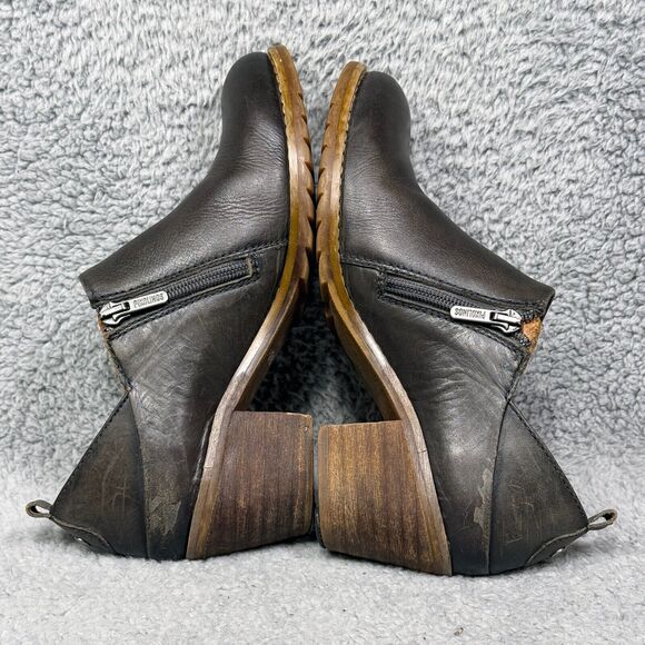 Pikolinos Andorra Womens Size 36 US 5.5-6 Ankle Boots Charcoal Gray Leather Zip - Picture 6 of 10